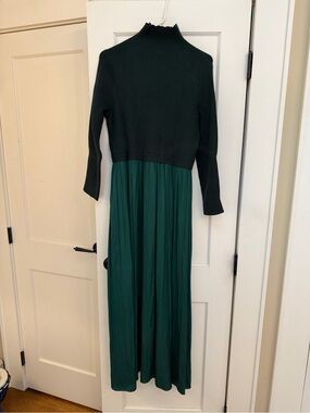 EUC ANTHROPOLOGIE THEA TWOFER SWEATER DRESS TURTLENECK GREEN DRESS 2X